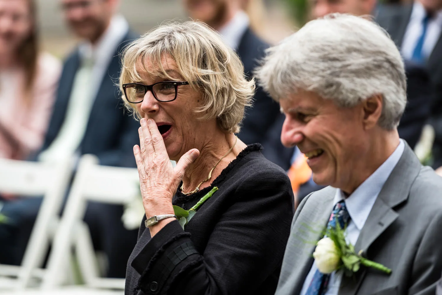 emotie bij de moeder tijden de ceremonie van een huwelijk