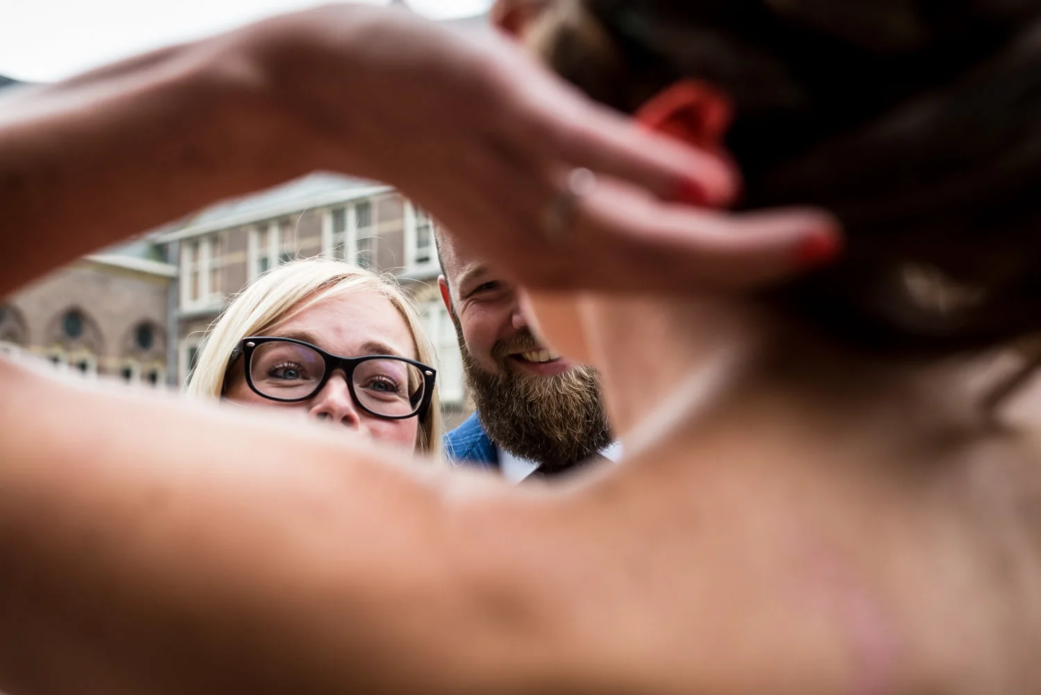 Creatief beeld van de vrienden van de bruid