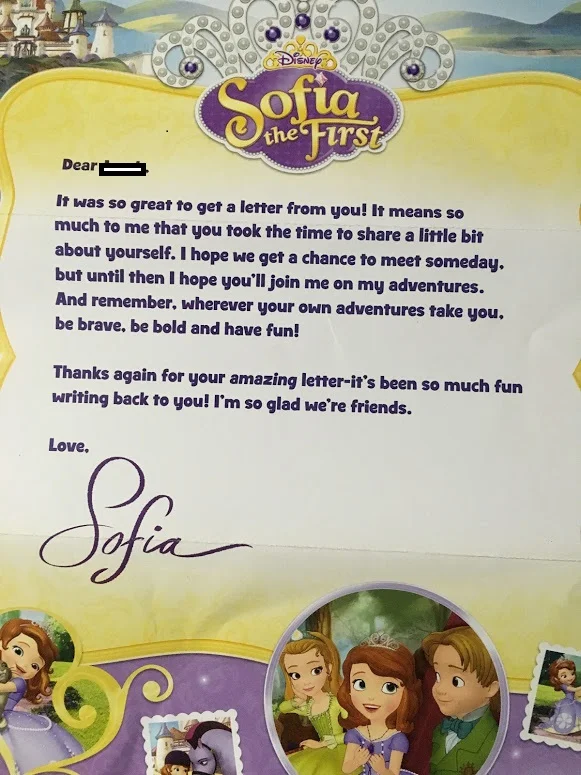 Dear Sofia, I’m Really Disappointed