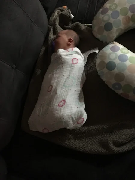 Put the pillow there just in case she got frisky