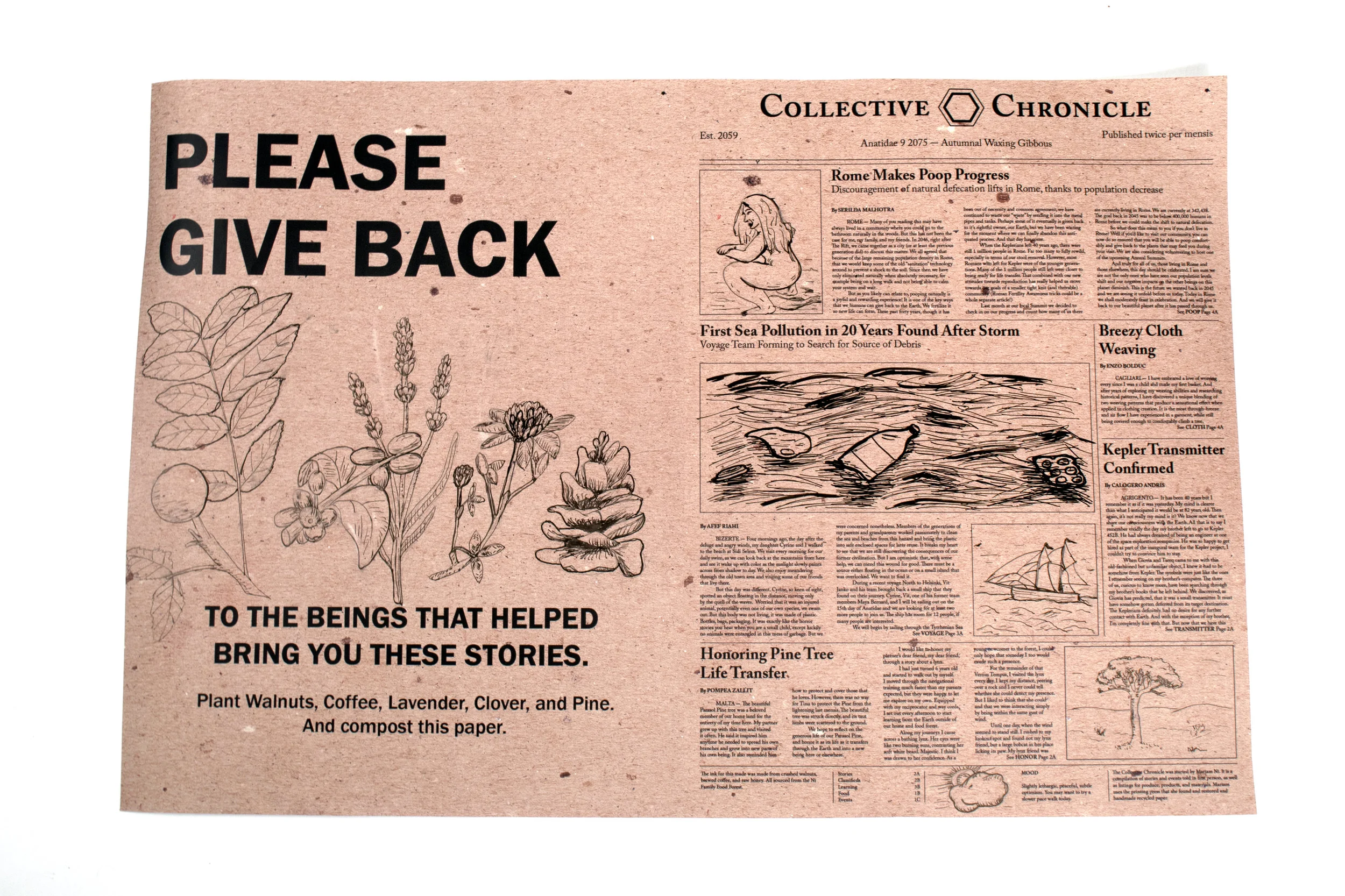 Speculative future newspaper