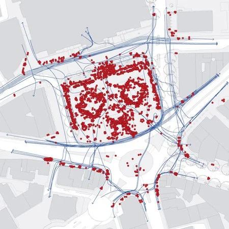 More data-driven, with pedestrian traffic areas and routes Source: Space Syntax https://www.wired.com/2014/01/space-syntax-china/
