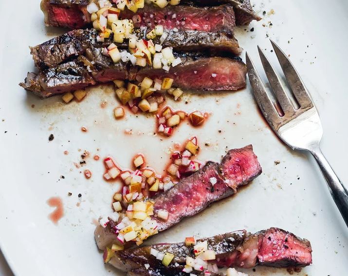Grilled Rib Eye Steaks with AppleRadish Vinaigrette — Champlain Orchards