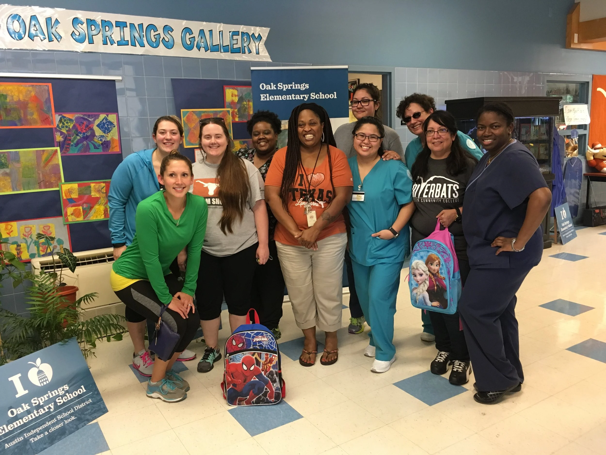 School supply donation-Oak Springs Elementary