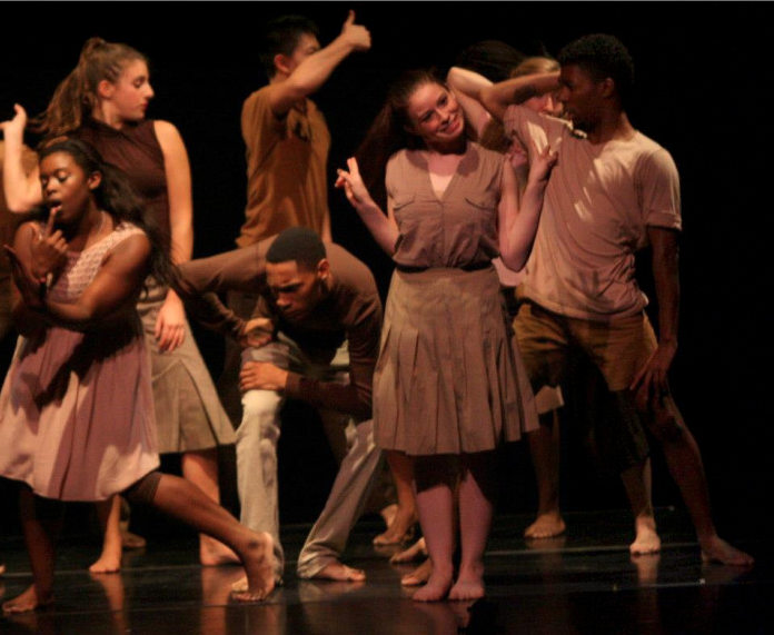  "Subverting Normal #2" choreographed by Tiffany Rhynard and students, Bates College, 2012.&nbsp; 