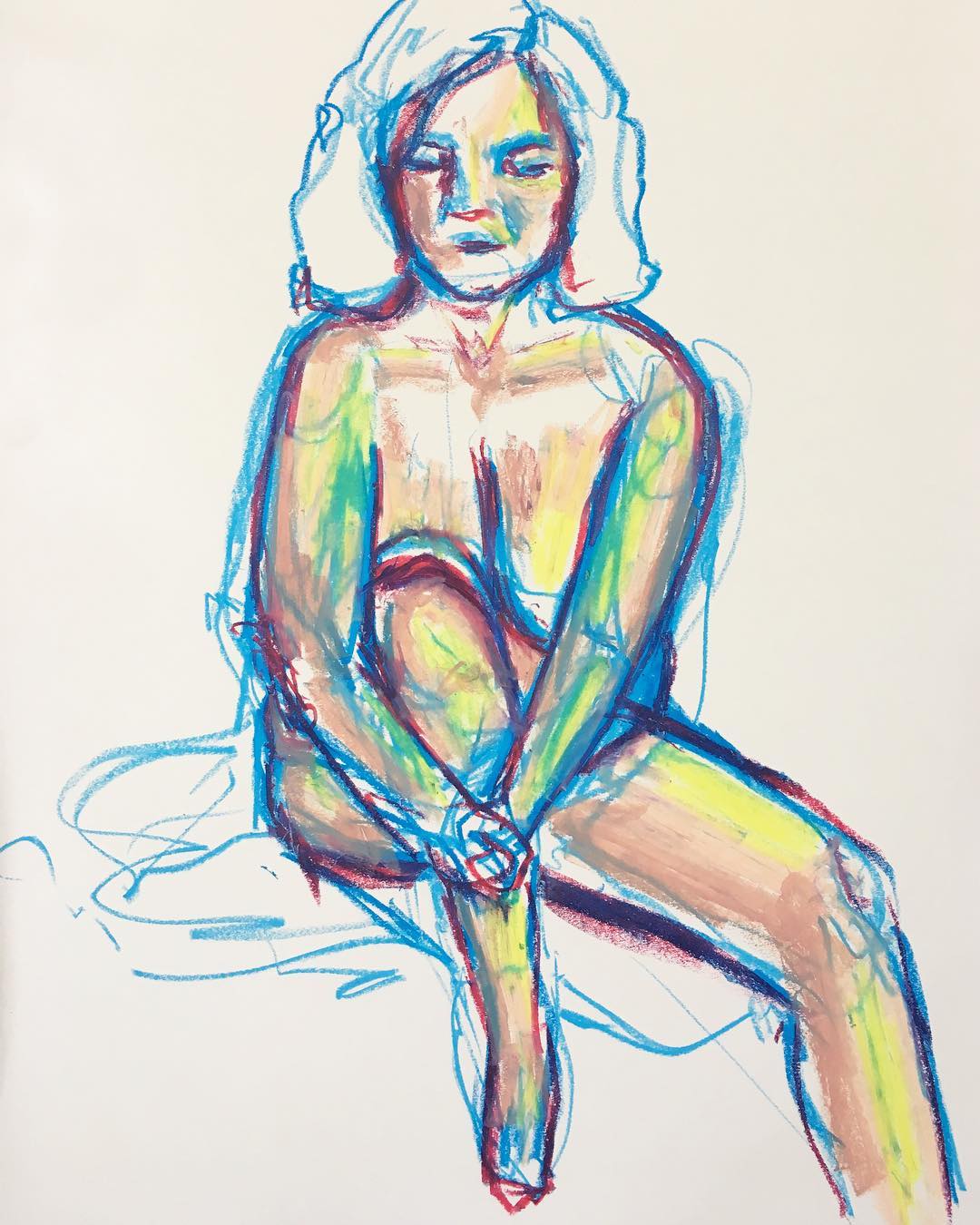 Oil pastel on paper, 18x24” (2017) 