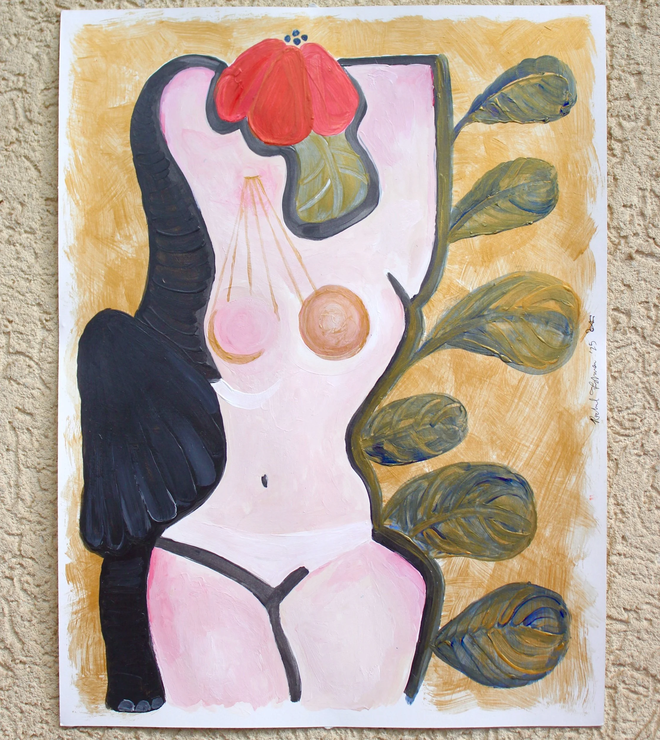  Acrylic on paper  22.86x30.48cm / 9x12in  600NIS / 195USD  This item comes framed 