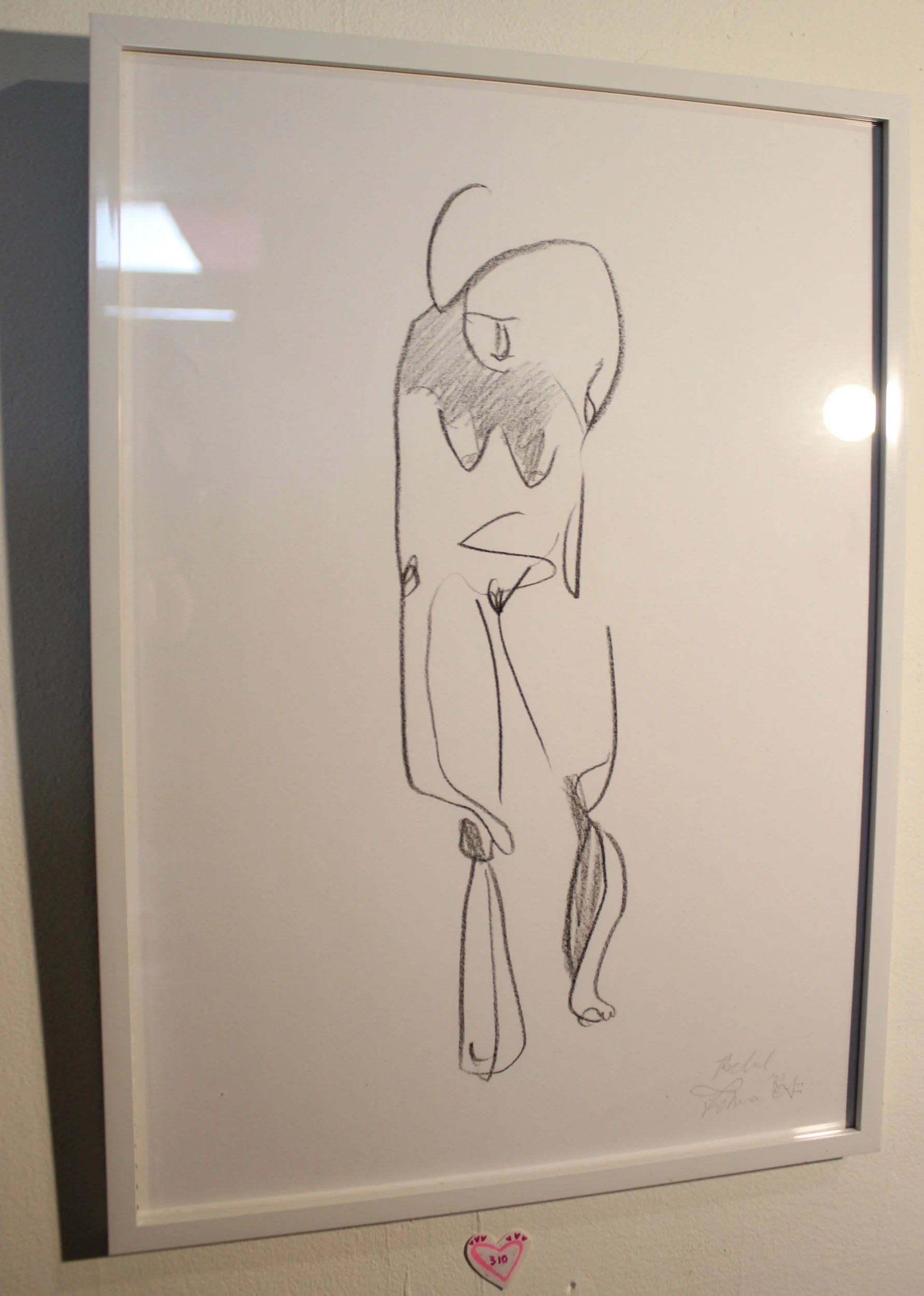  Charcoal pencil on paper  29.7x42cm / 11.69x16.54in  310NIS / 101USD  This item comes framed 