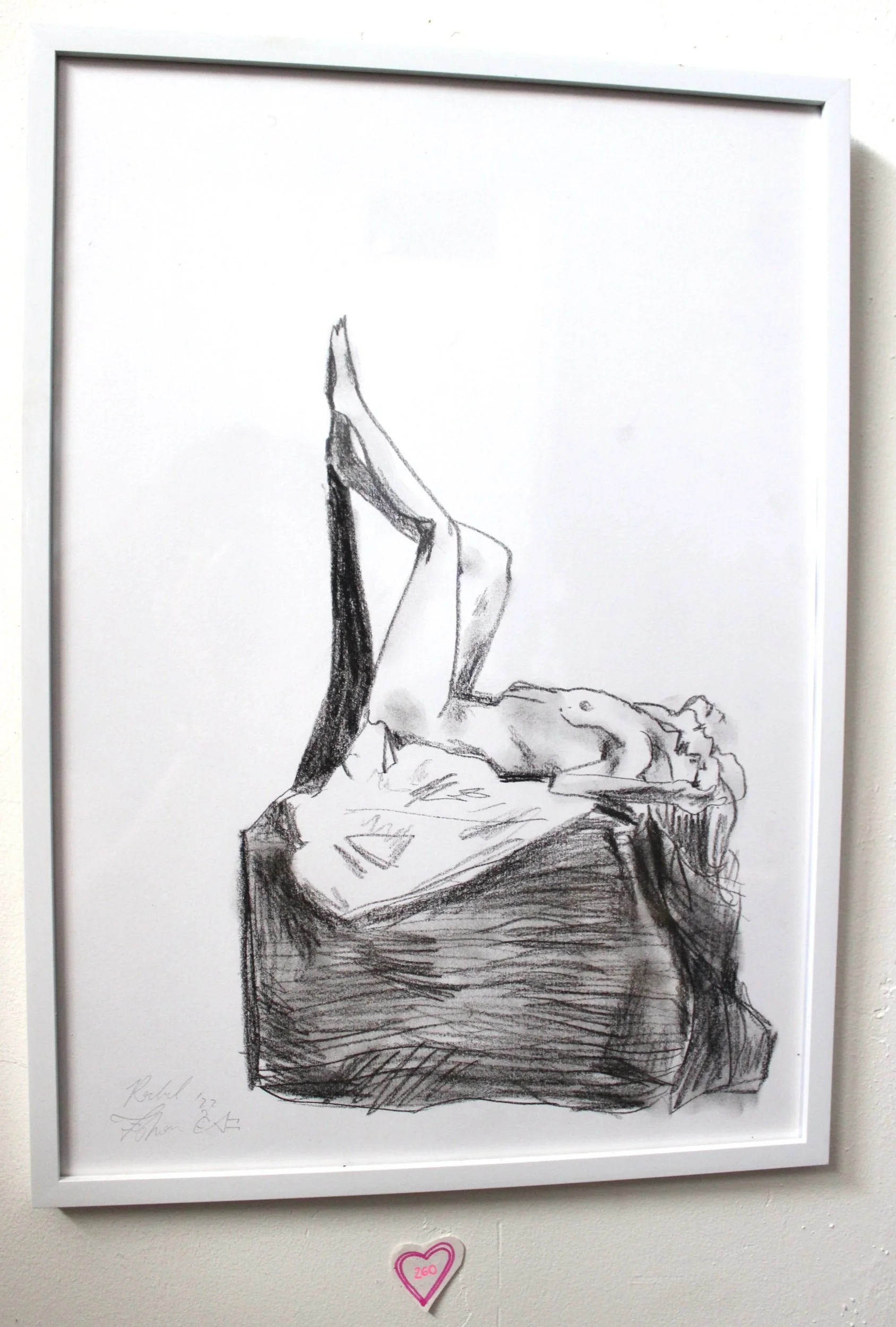  Charcoal pencil on paper  29.7x42cm / 11.69x16.54in  260NIS / 85USD  This item comes framed 