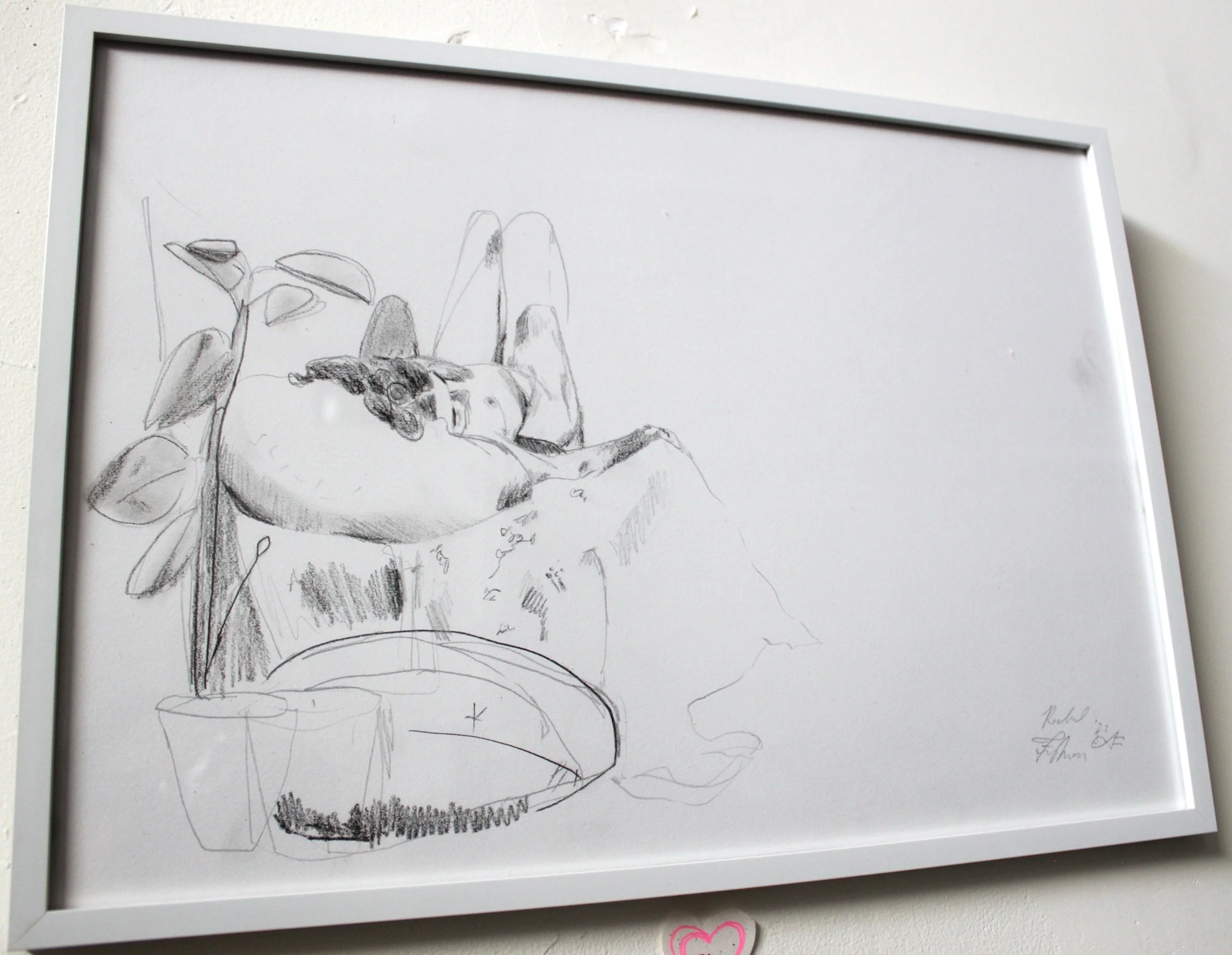  Charcoal pencil and graphite on paper  29.7x42cm / 11.69x16.54in  510NIS / 165USD  This item comes framed 