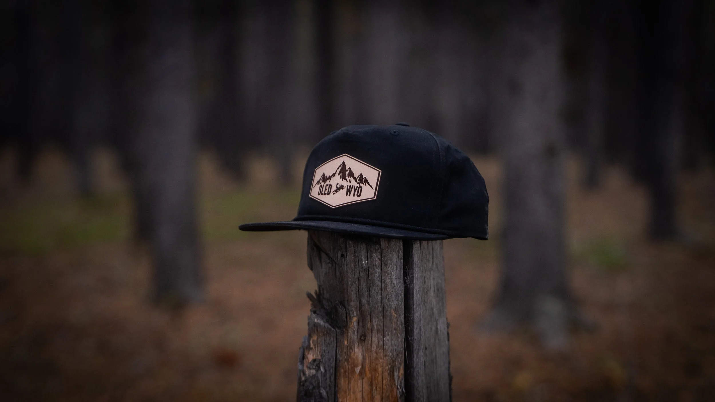 Snapback Solid Black Leather Patch