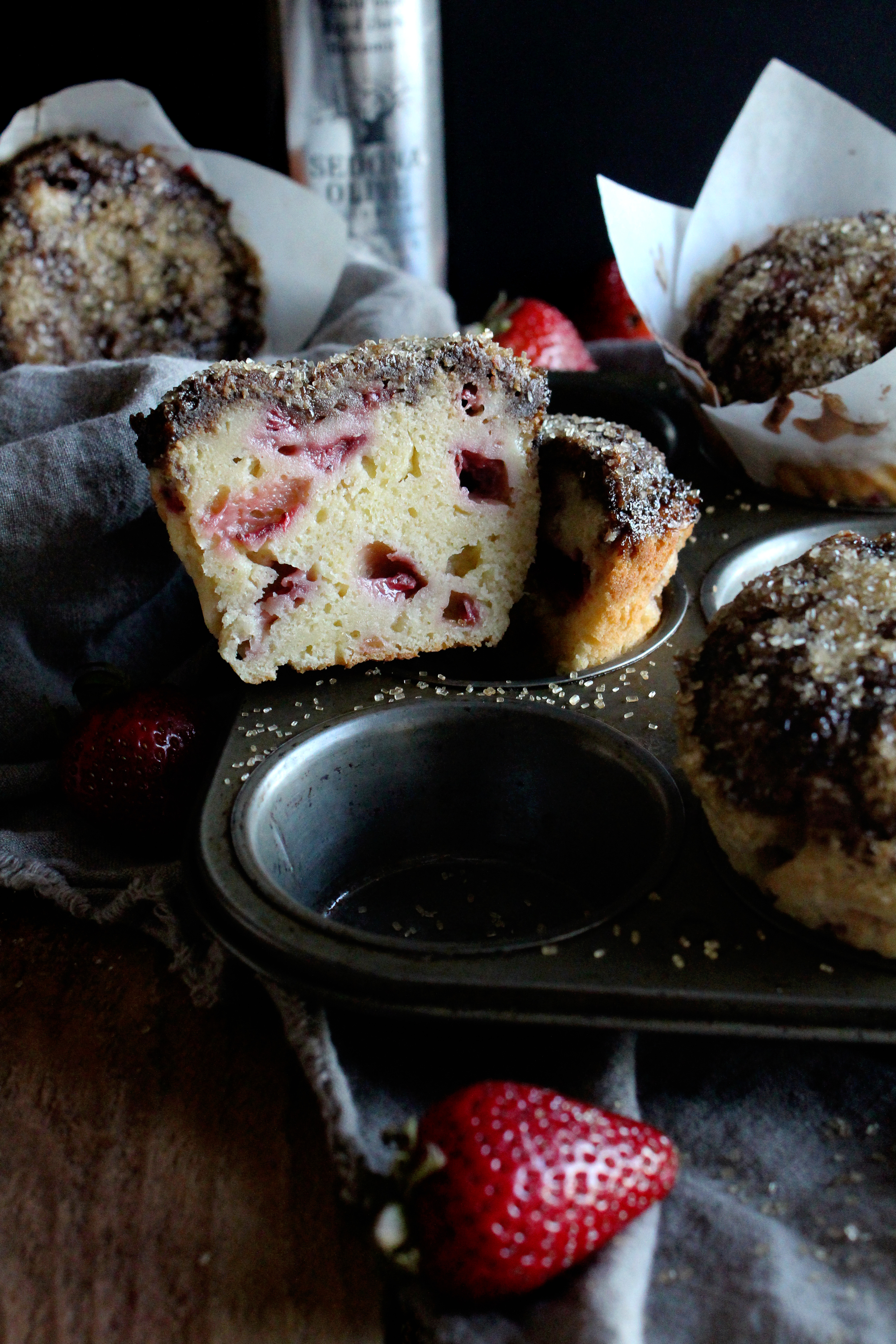 strawberry balsamic muffins