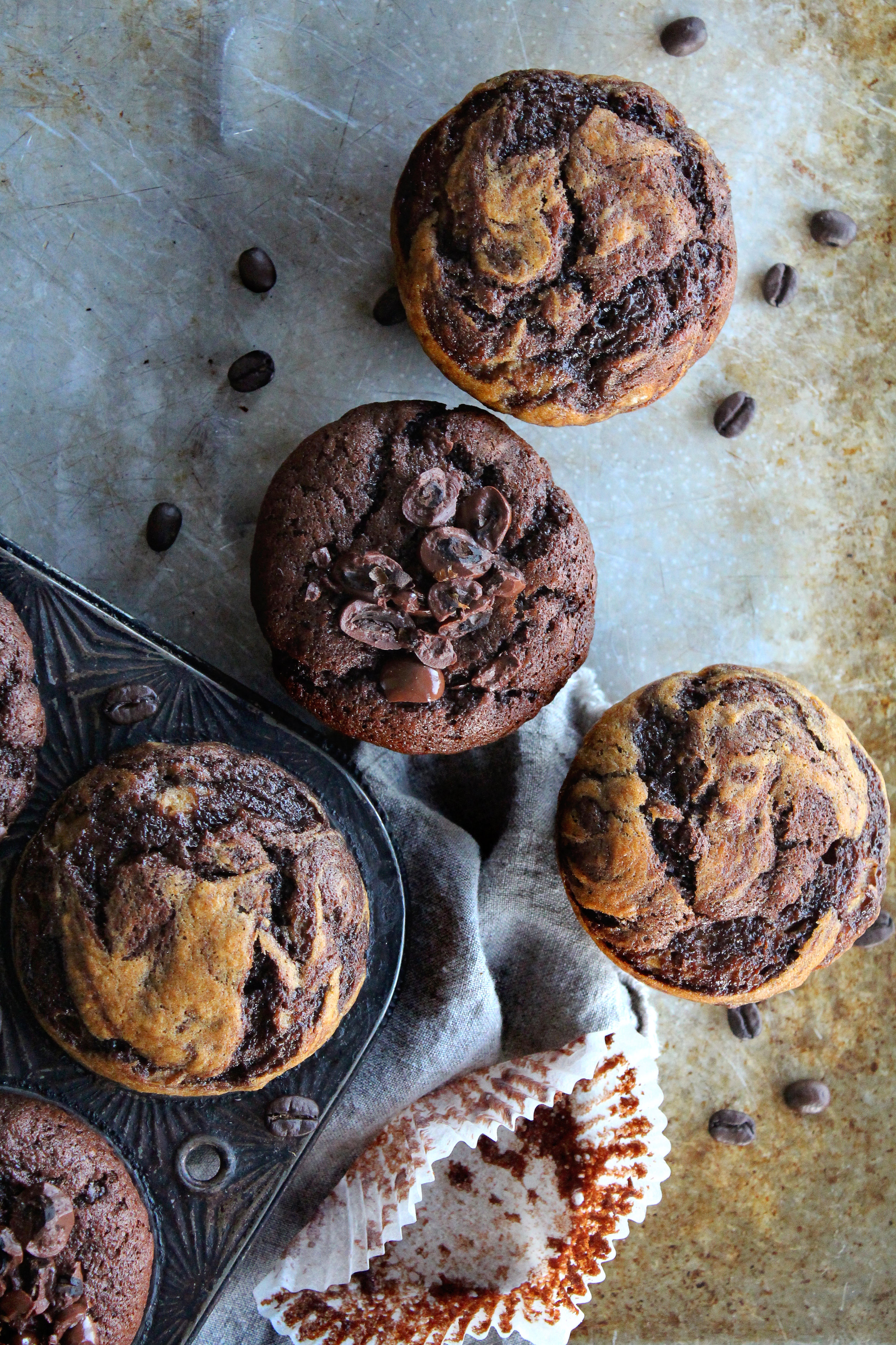 banna swirl and espresso muffins