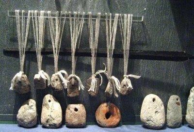 Loom weights from a warp-weighted loom, from http://21stcenturypilgrimsprogress.blogspot.is/