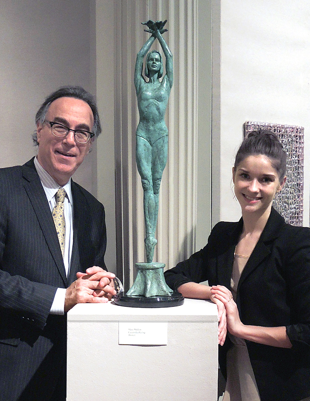    Marc poses with Cassandra Trenary, Soloist, American Ballet Theatre and new Sculpture, Cassandra Rising.&nbsp;   