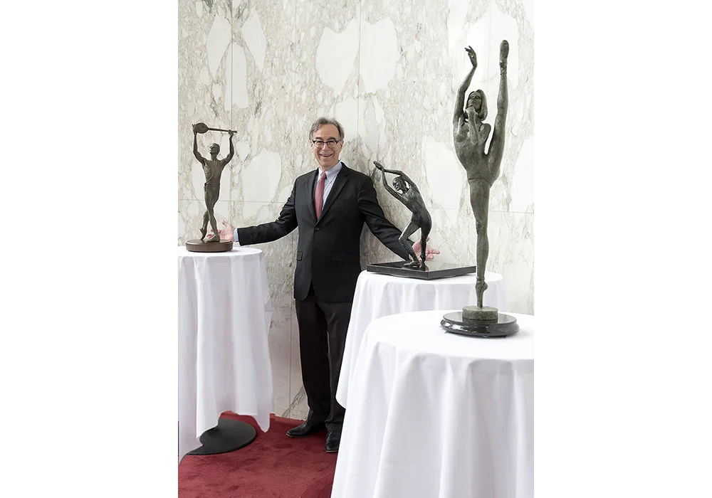 Marc Mellon ABT dancer inspired bronze sculptures Apollo, La Bayadere, and Battement a la seconde. Photo © Johanna Weber