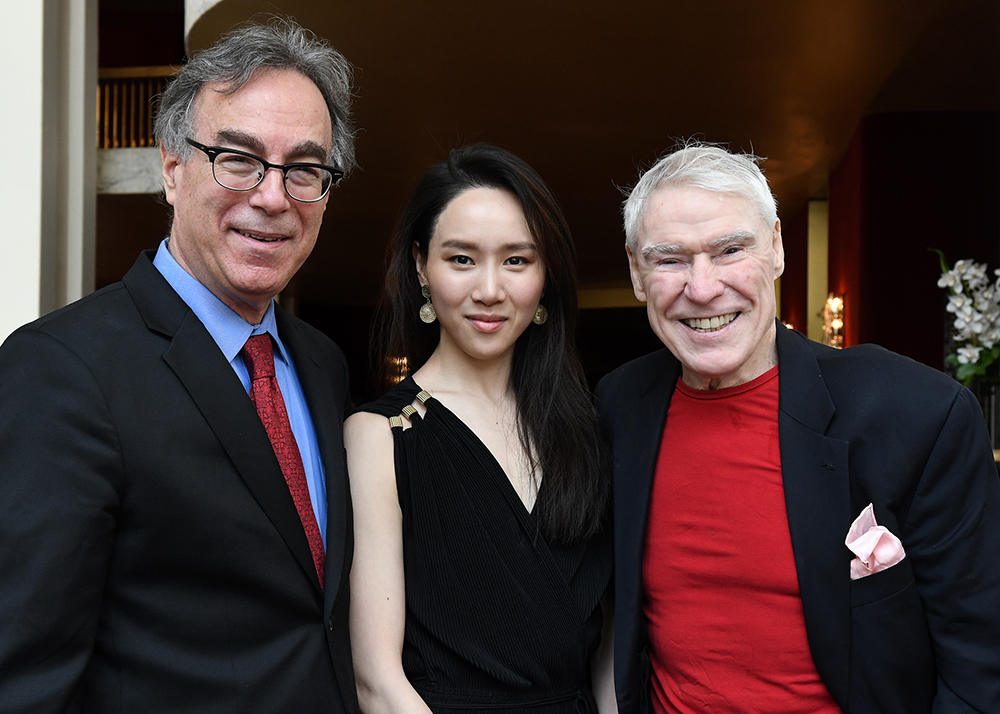 THE ABT 2016 GOLDEN CIRCLE LUNCHEON - Hee Seo, Curtain Call Marc with Hee Seo and legendary dancer, choreographer, and educator Jacques d'Amboise. Photo © Johanna Weber