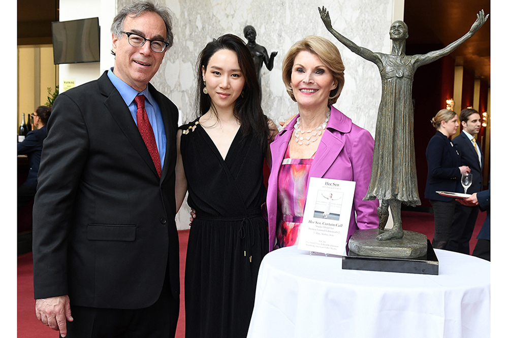   THE ABT 2016 GOLDEN CIRCLE LUNCHEON - Hee Seo, Curtain Call  Marc and Hee with ABT Golden Circle Luncheon Honoree Pat Belote.  Photo © Johanna Weber  