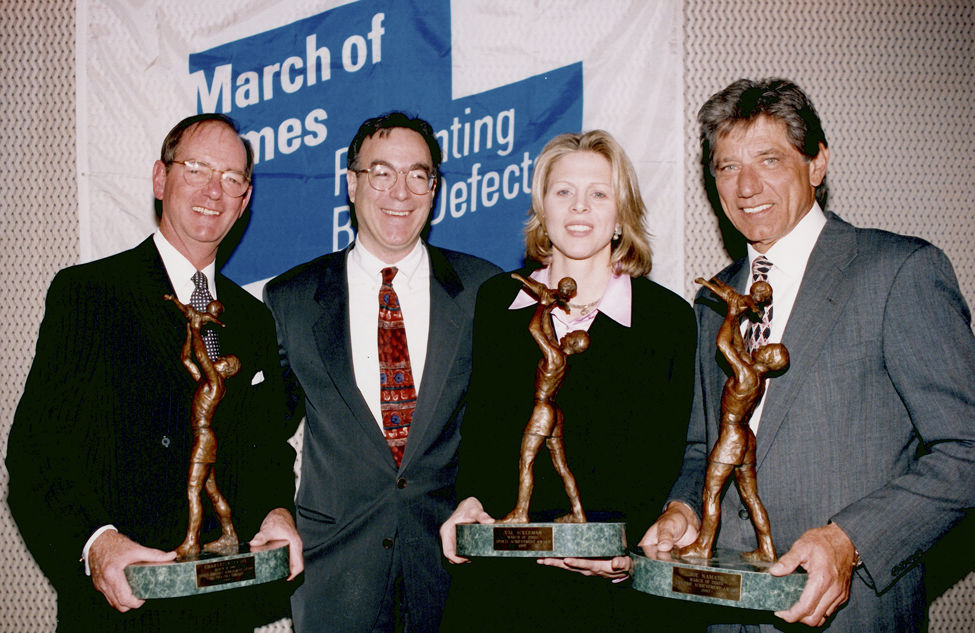  New York Jets Superbowl-Winning Quarterback Joe Namath, WNBA Commissioner Val Ackerman, Sculptor Marc Mellon, and Sports Marketing Leader Chuck Fruit 