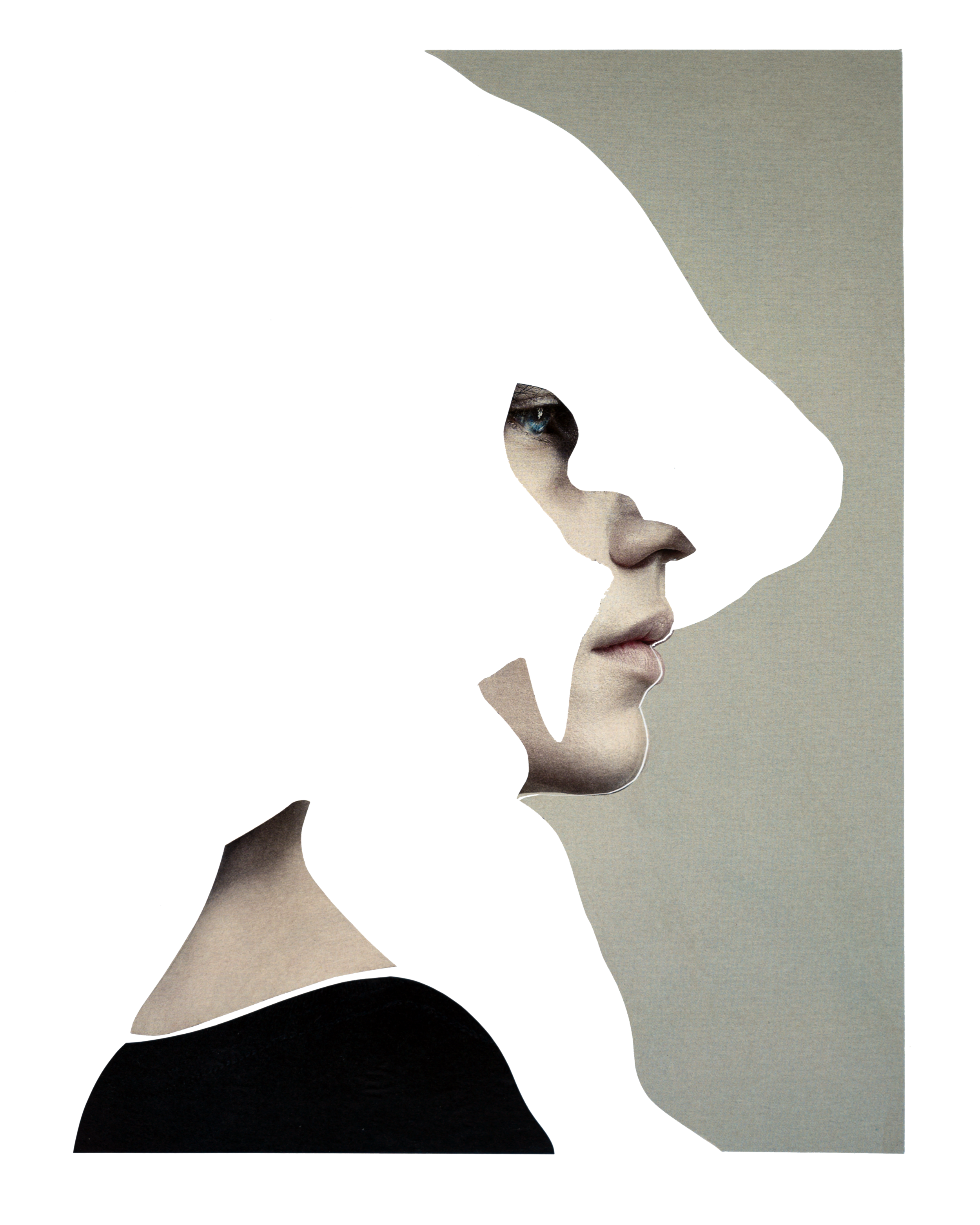 ‘NEGATIVE SPACE’ | analog collage on 100Ib Bristol, 14 x 17 inches. 2019.