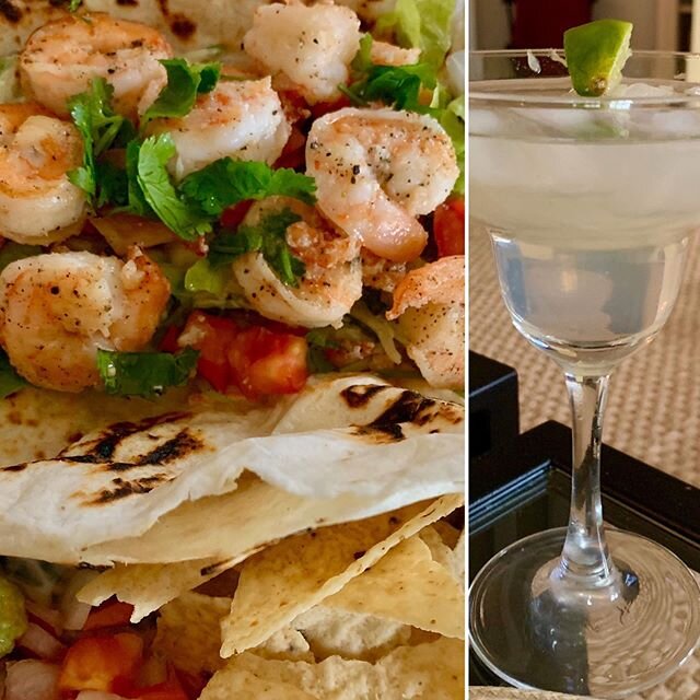 Happy Cinco de Mayo! Homemade Quarantine celebration!! #cincodemayo #quarantine #shrimptacos #margarita #stayhomestaysafe