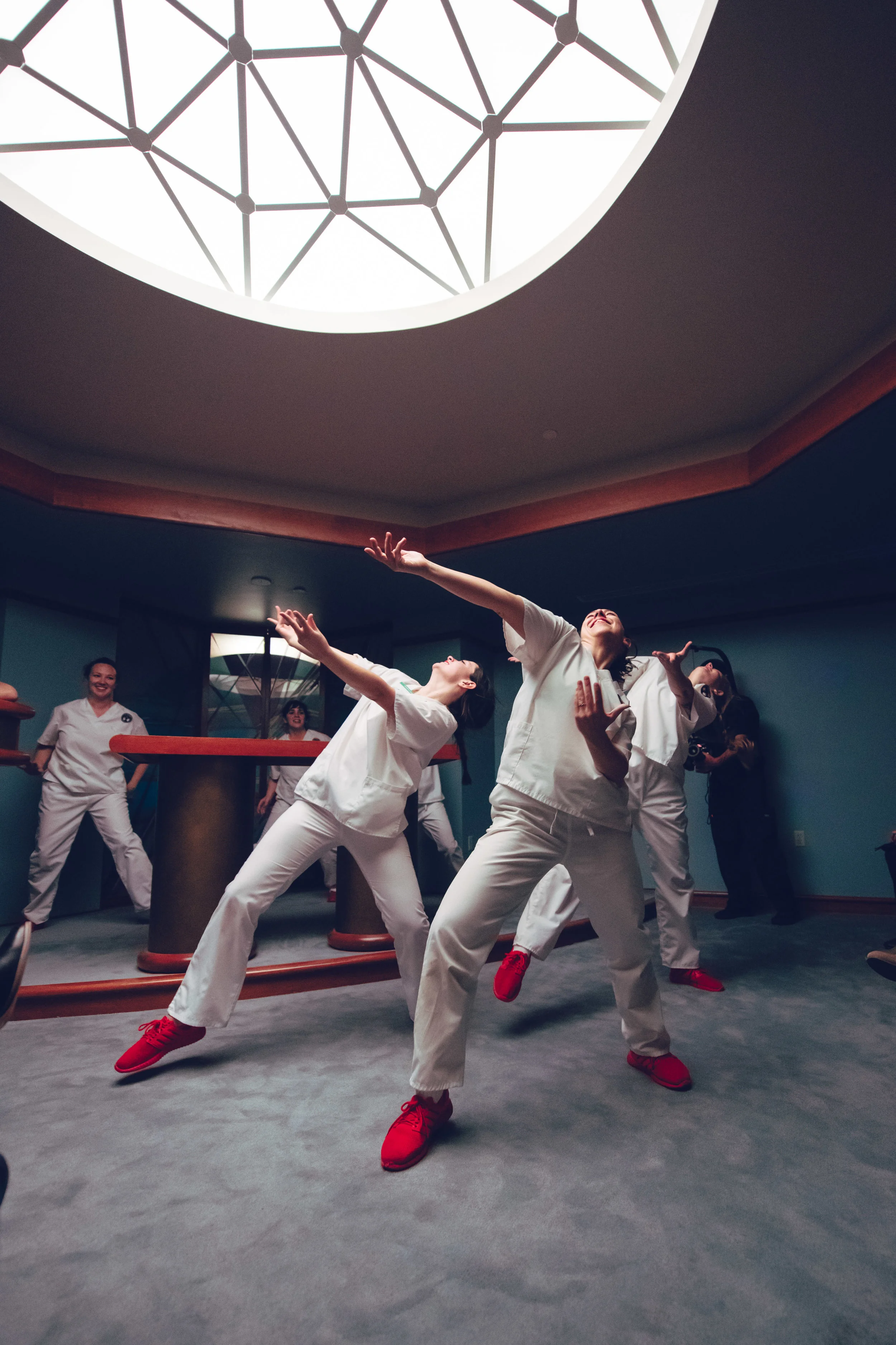 “First, Do No Harm” dancers electrified the hallways of Rose Medical Center with their debut performance. Photo by DW Burnett.