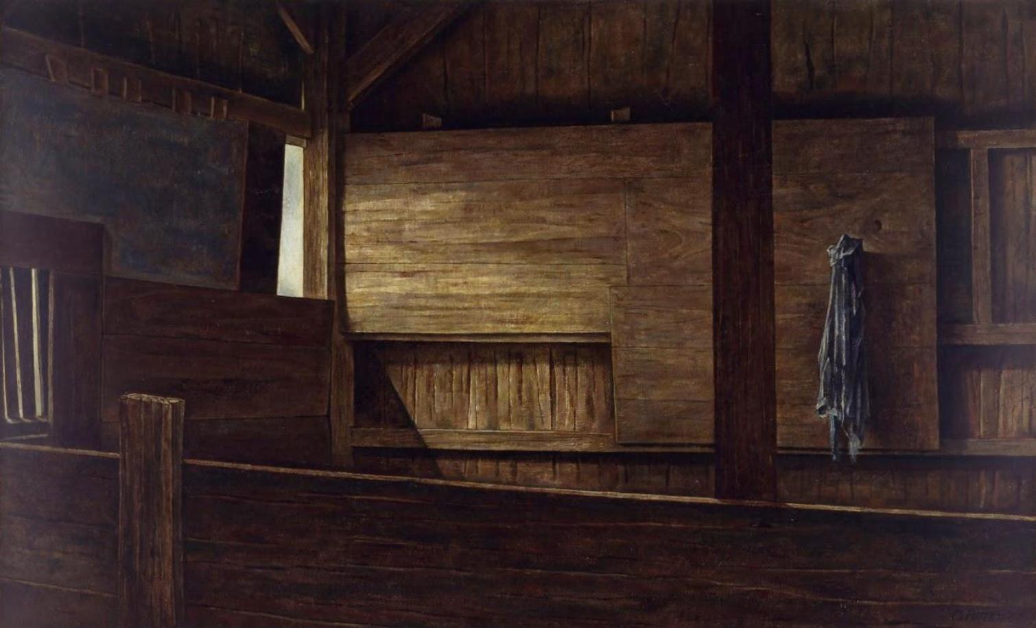    BARN INTERIOR #1. &nbsp; &nbsp;     1956, &nbsp;oil on canvas. &nbsp;Private Collection.    