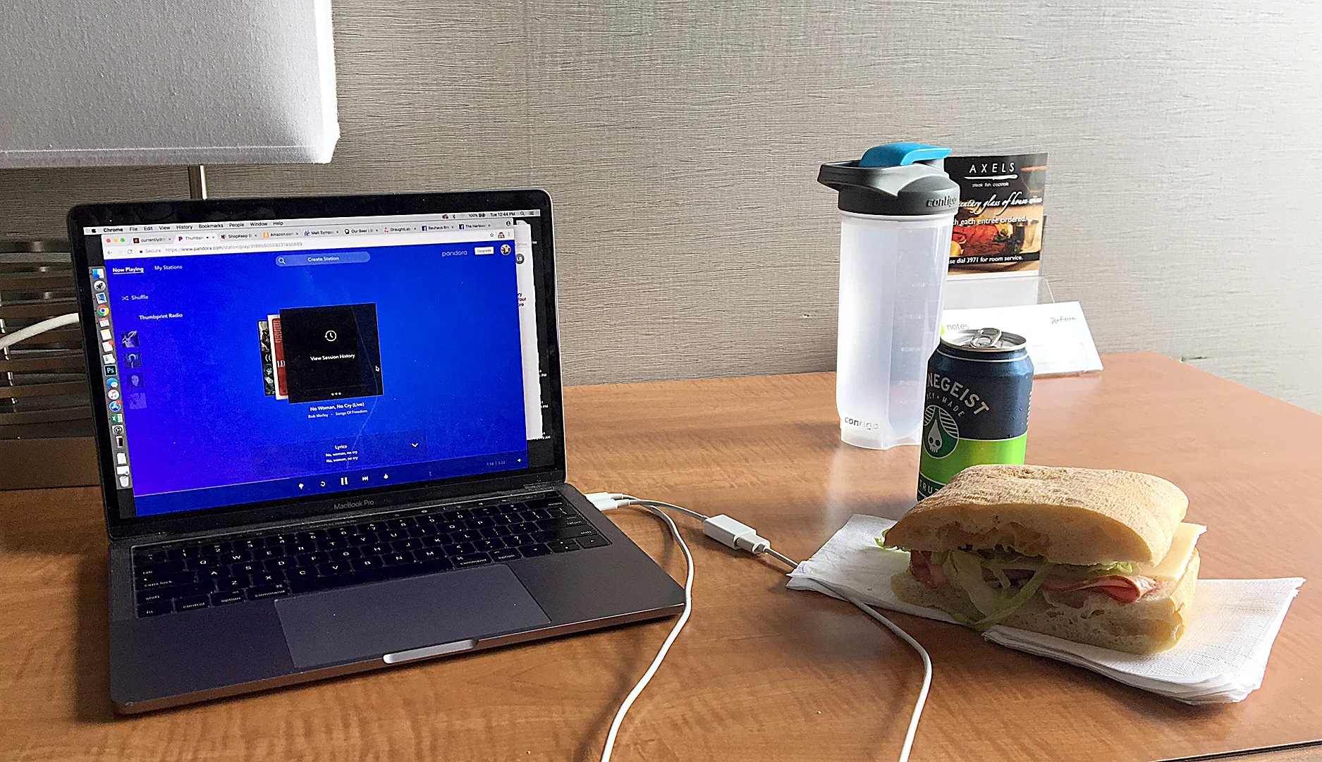 When you run a small business, it doesn’t stop running just because you’re not there. I had sneak up to my room at lunch and answer a few emails.