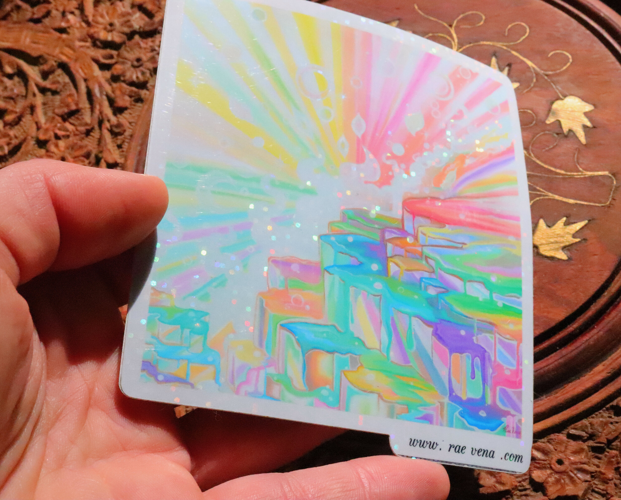 Glitter "Rainbow Abundance" sticker