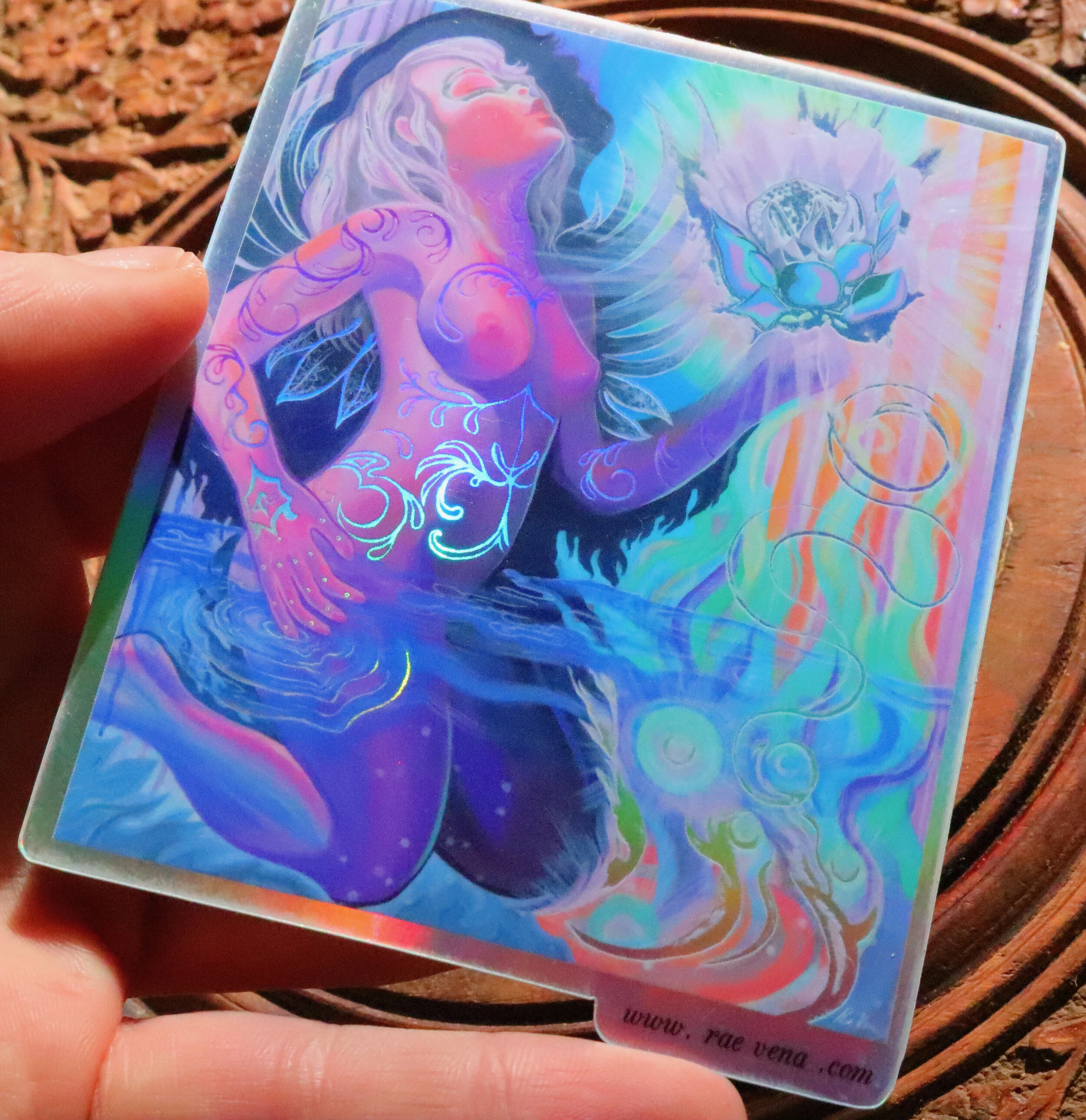 Holographic "Bare your beauty and soul" sticker