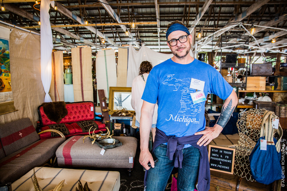 Cooper Boone of Foundry42, Port Jervis and his booth at the Country Living Fair