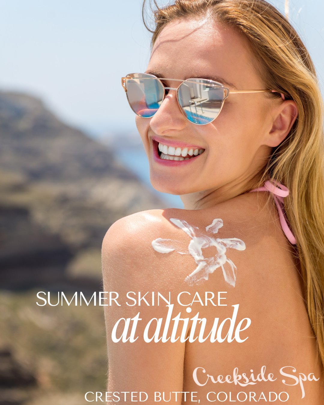 ☀️🏔️ Summer Skin Care in Crested Butte is not your average SPF story...⁠
⁠
At high altitude, UV exposure is 35% stronger and your skin dries out faster than your water bottle on a hike. 😳⁠
⁠
Get our top tips to nourish + protect your skin at nearly