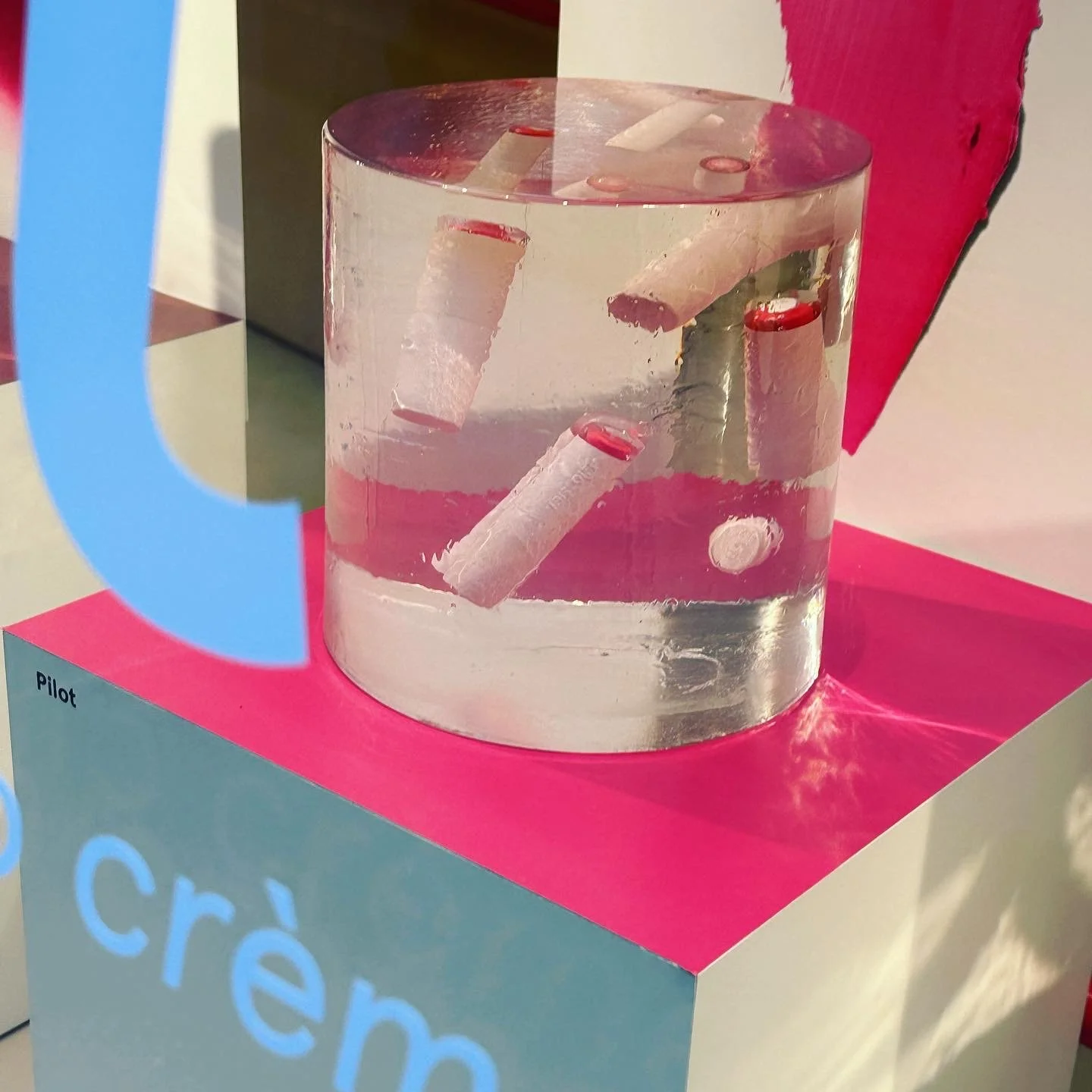  Floating product in resin detail echos the movement and energy from the campaign.   