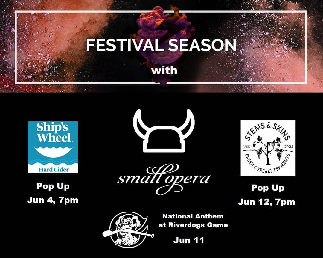 #Spoleto and #PiccoloSpoleto are in full swing and there are 3 opportunities to see #SmallOpera in action this festival season: #PopUpOpera in #ParkCircle TOMORROW Jun 4 at @shipswheelhardcider and Jun 12 at @stemsandskins ... Jun 11 we will be at th