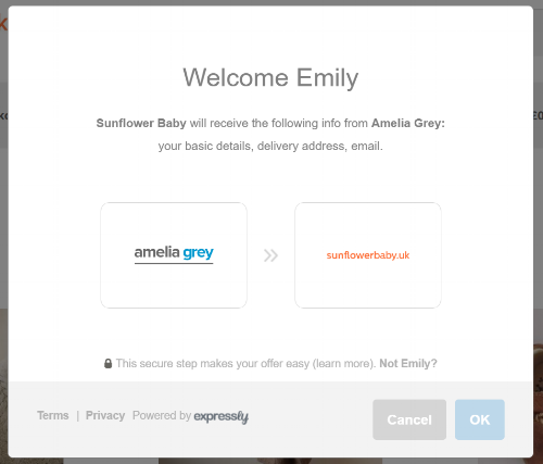 Expressly's pop-up. Try it for yourself by taking our demo .
