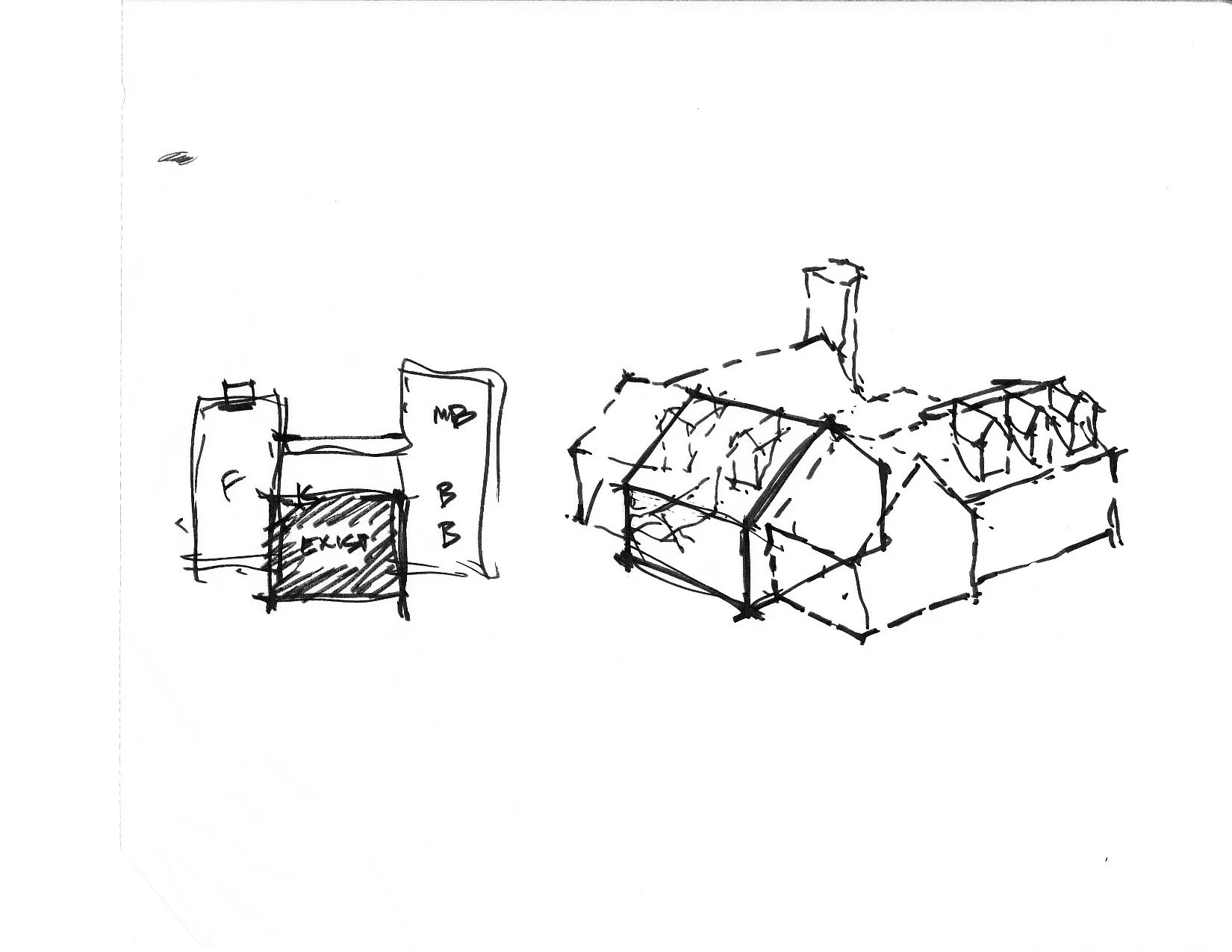 Luther Paul Weber Country Retreat Sketch 1
