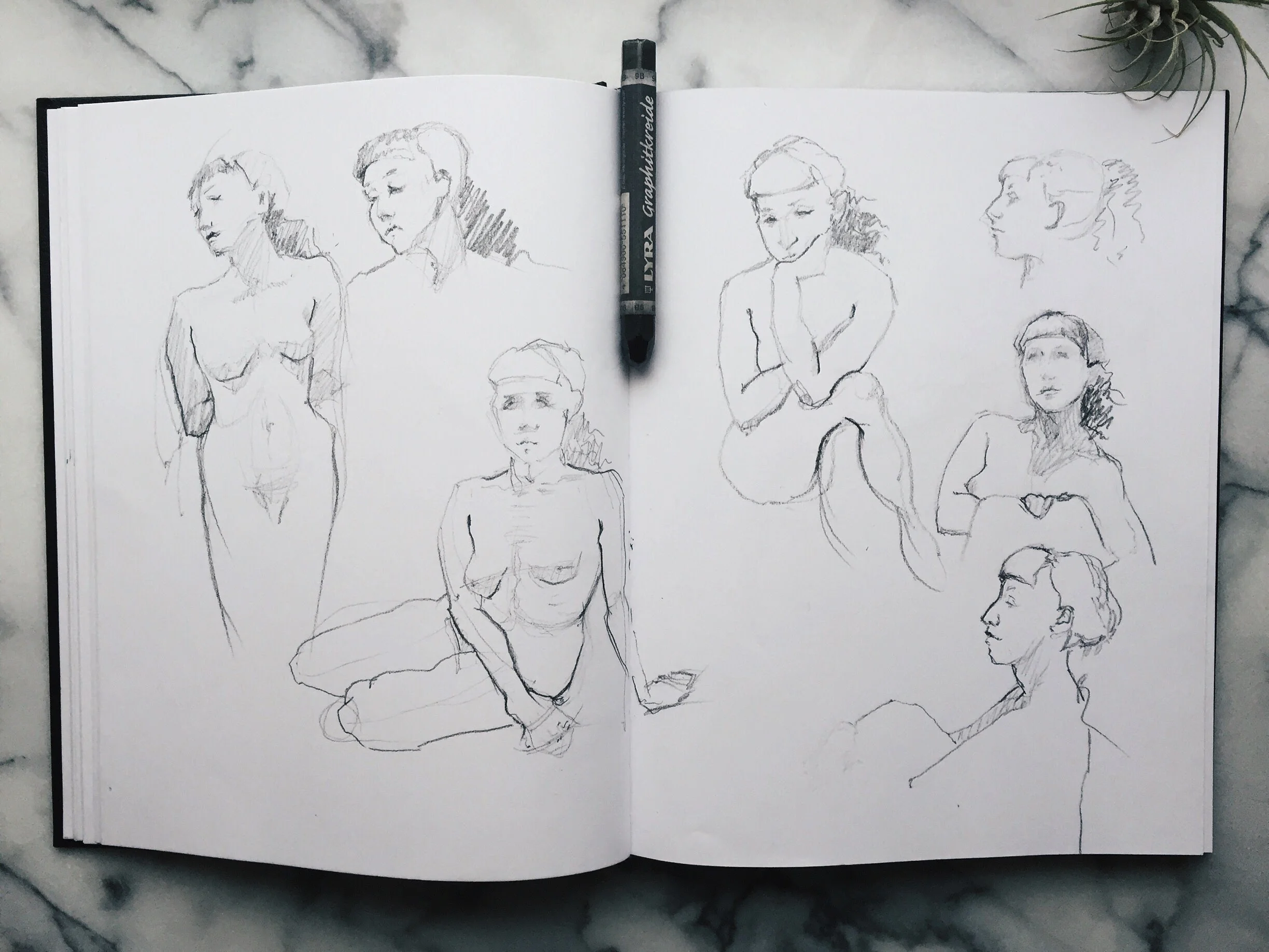 Sketches of a young woman