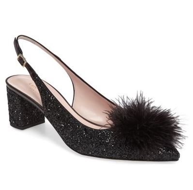 monica maribou pouf glitter pump.JPG