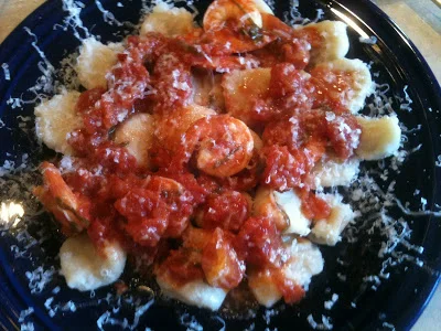 Gnocchi w/ Shrimp in Tomato-Wine Sauce