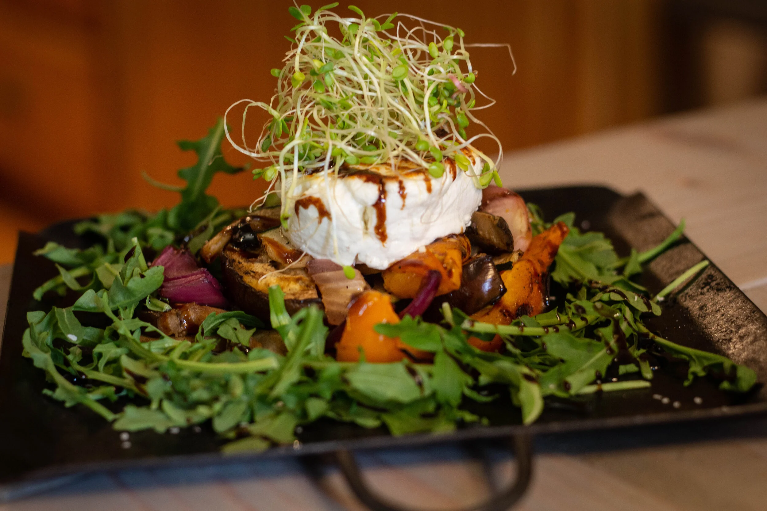 Roasted Veggies with Toasted Goat Cheese