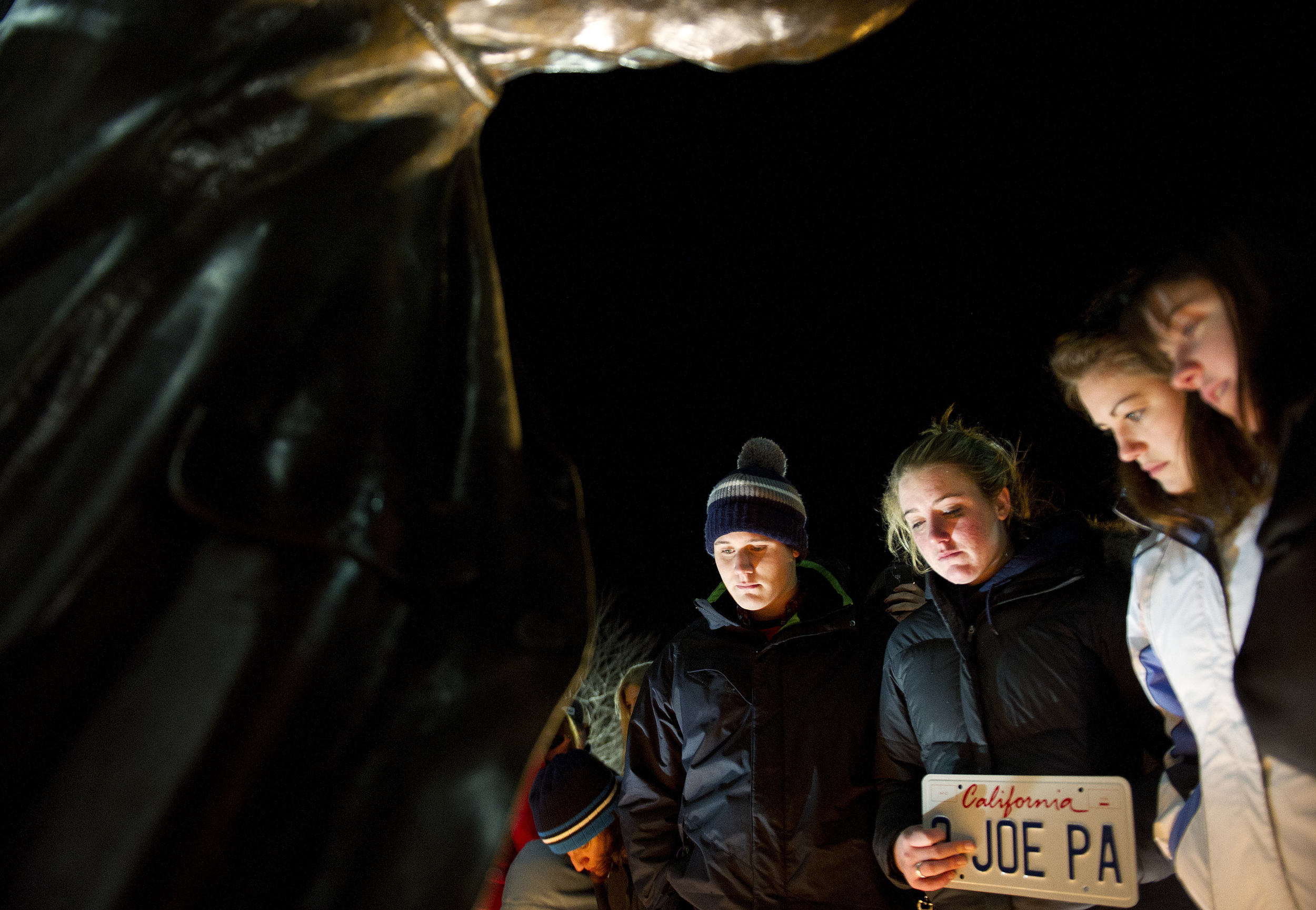  Students gather outside of the Joe Paterno statue on Saturday, Jan. 21, 2012 amidst false reports that the former coach had passed away due to complications with his lung cancer. 