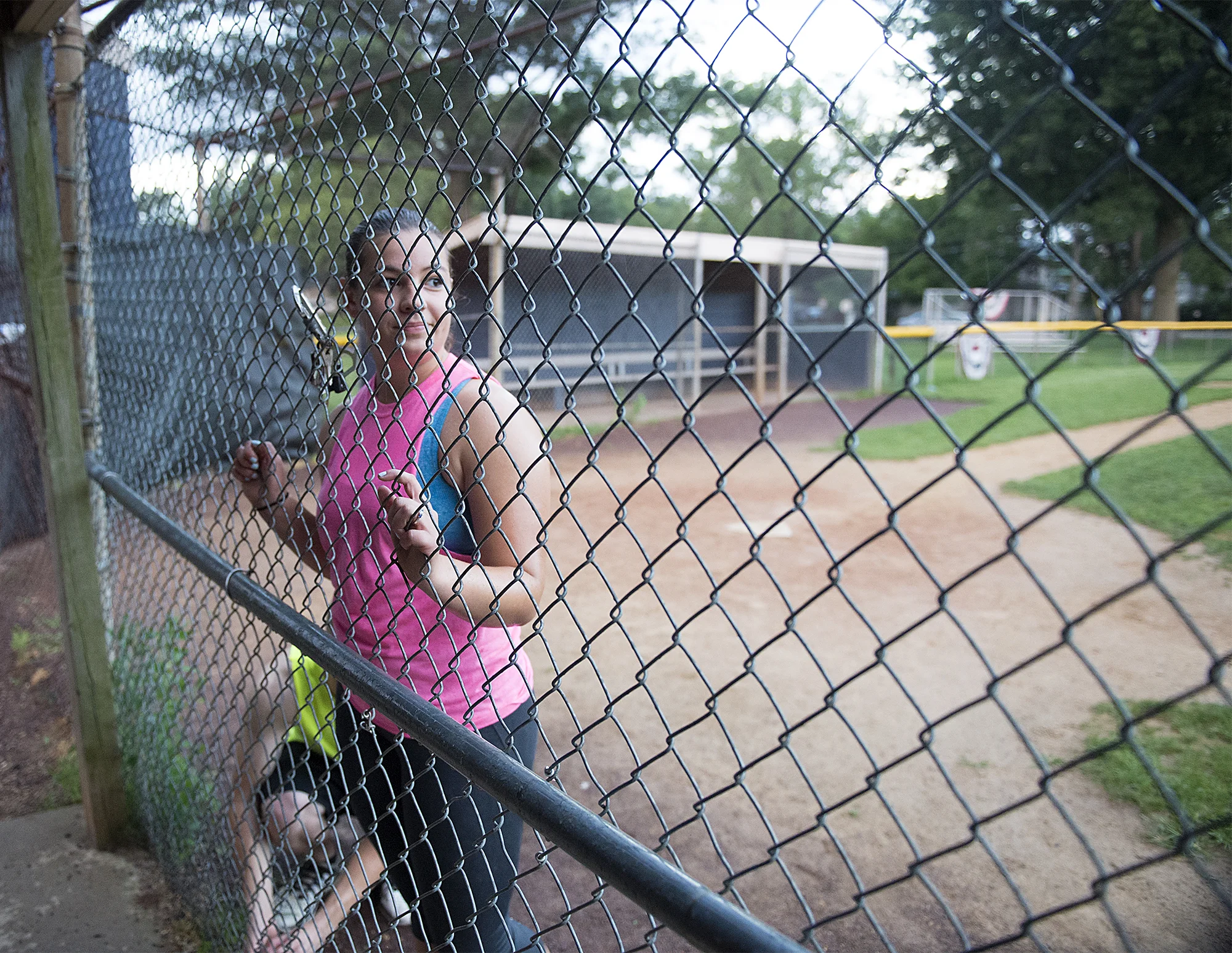  Dee Hubay waits her turn while playing kickball with family friends on Tuesday, July 21, 2015 at Williamson Park in Morrisville while Bryan was on break from his MOS job training school. 