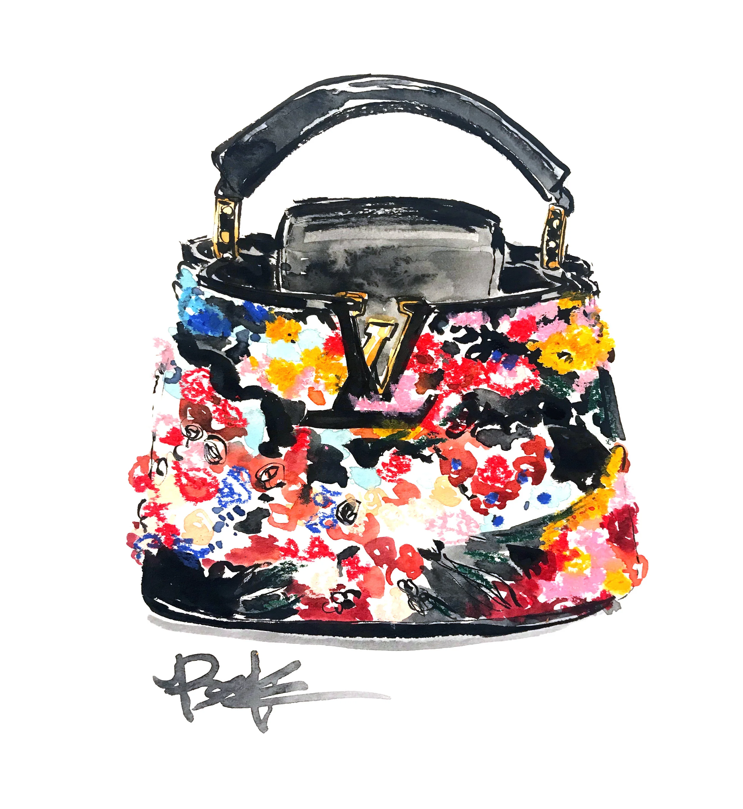 Louis Vuitton Capucines Mini Bouquet in mixed media.