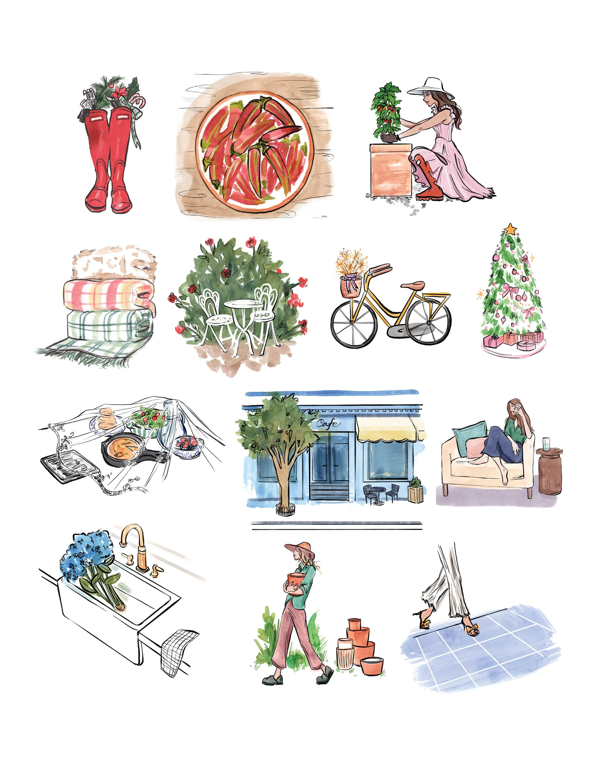  Spot Illustrations / A Year of Garden-Inspired Living by Linda Vater 
