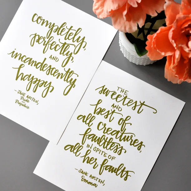 Custom 8 x 10 color matched art | Jane Austen quotes