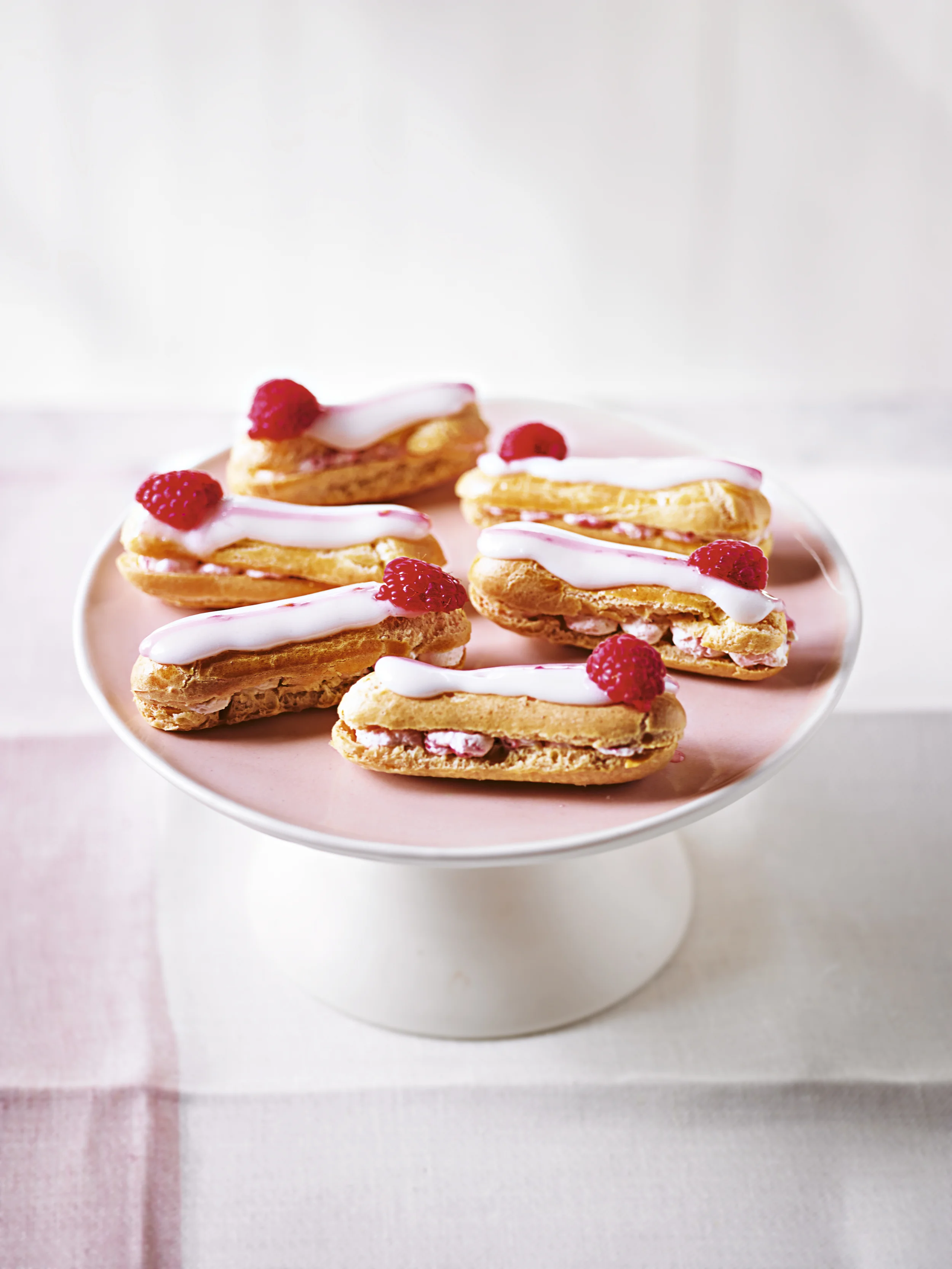 Raspberry Ripple Eclairs
