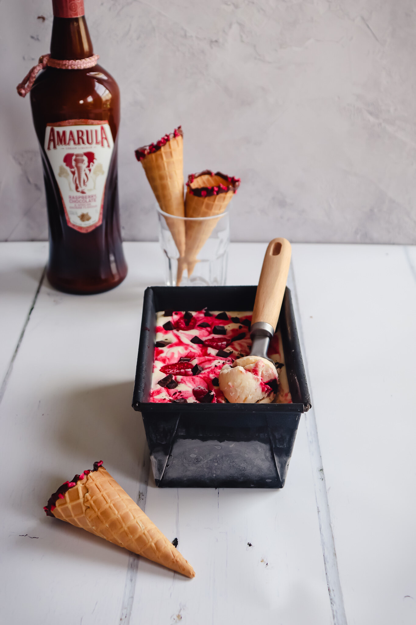 No-churn raspberry ripple and chocolate ice-cream with Amarula — Baking  Martha