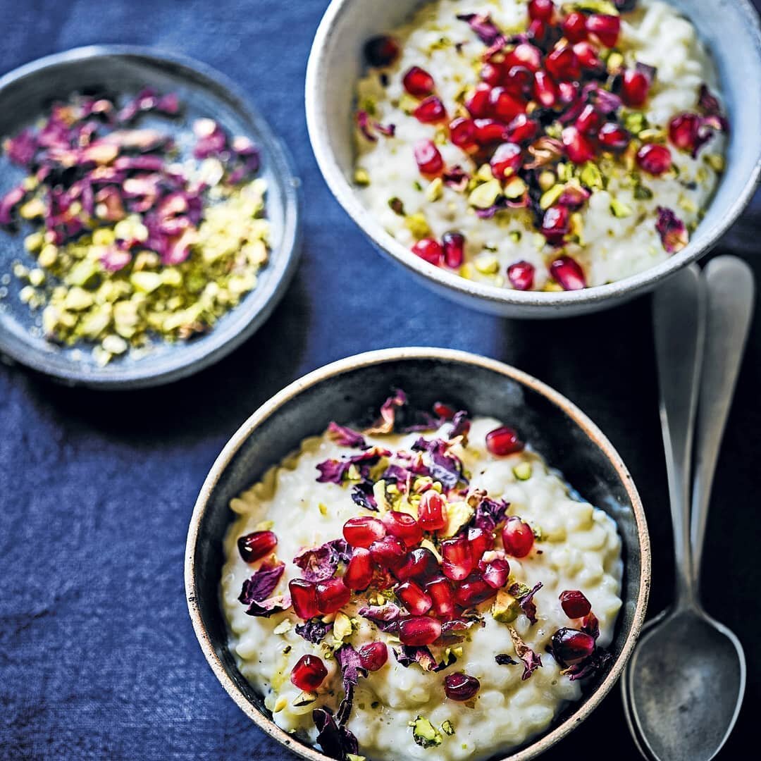 I'd say we are still sitting happily in comfort food territory, before spring properly arrives, so big bowls of hot dessert are firmly acceptable.⁠
⁠
This is my turkish delight rice pudding, originally written as part of a column for @waitrose all ab