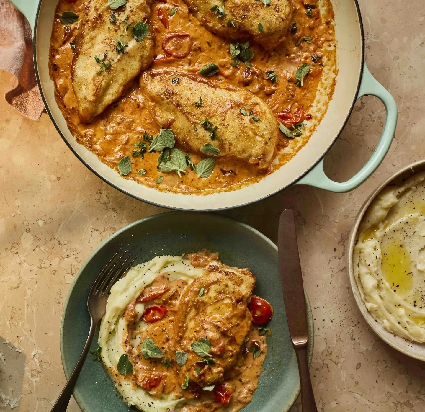 'Marry me' chicken has taken the world by storm, and even though viral recipes sometimes make me cringe, I can't lie, it's pretty darn delicious! 

Sun-dried tomatoes have fallen out of favour but are what makes this dish really pop. I brown the chic