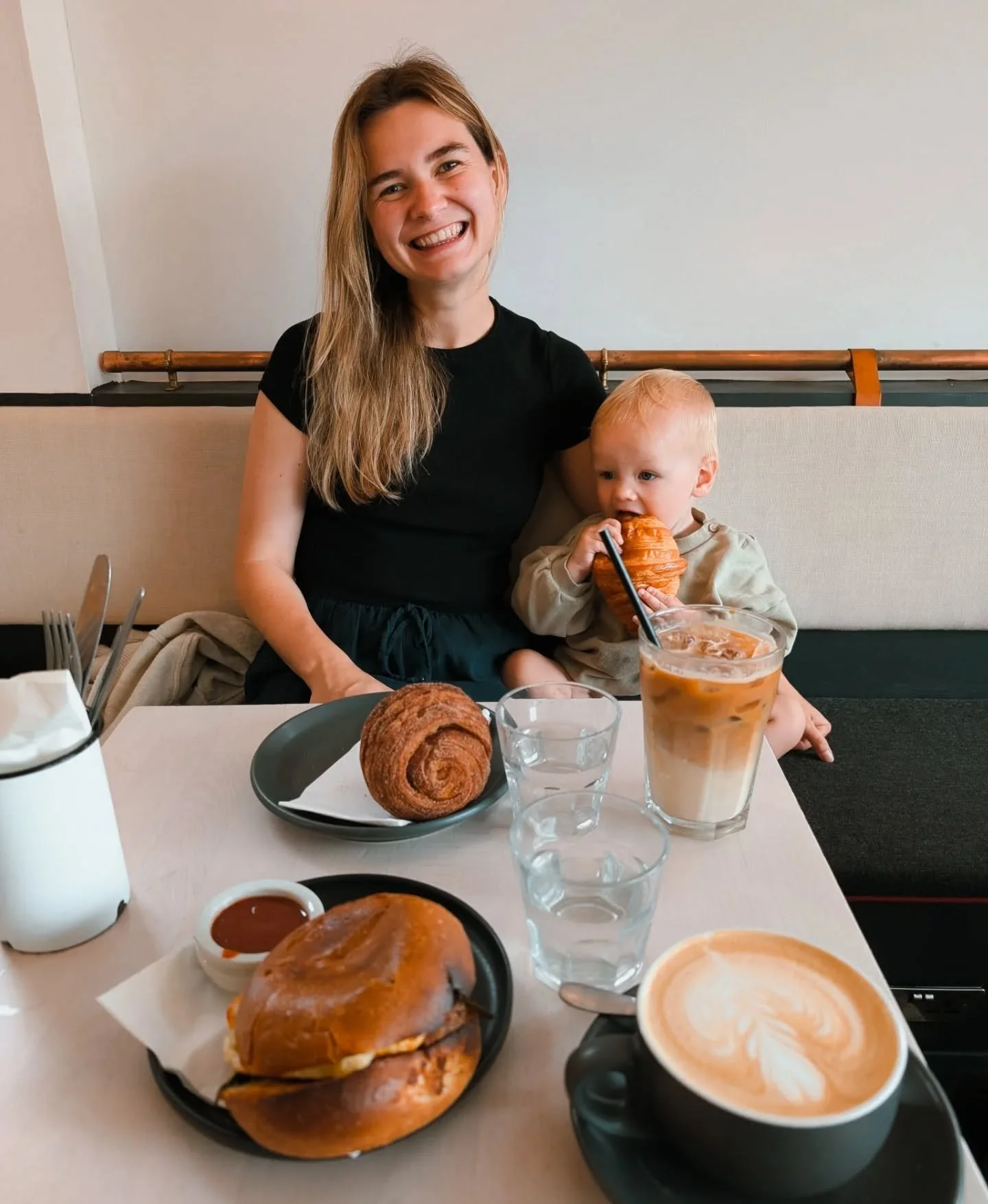 The evolution of croissant admiring -&gt; having your own full croissant 🥐 

Our last trip to our favourite local cafe, a place that holds a thousand memories. This was the first place we ventured outside the house with our newborn when he was just 